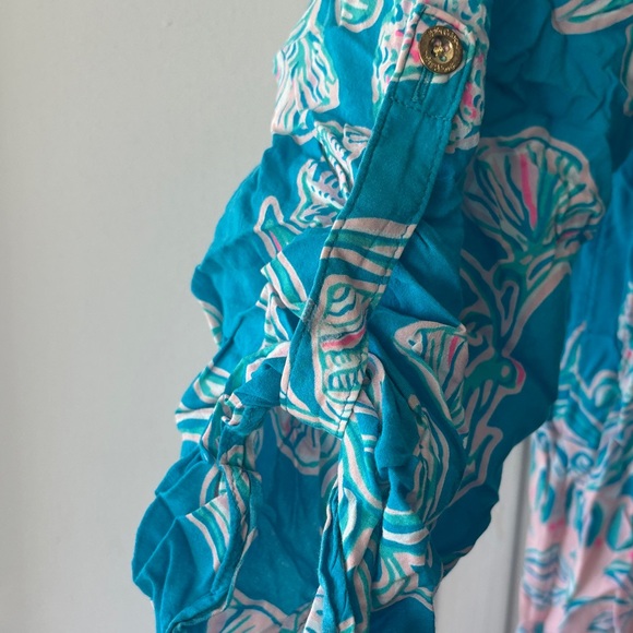 Lilly Pulitzer Teal and Pink Swim Coverup EUC Sz L - Picture 4 of 5